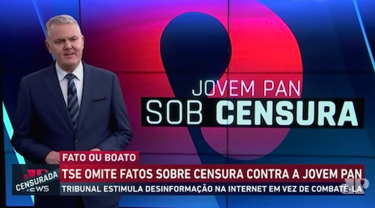 Jovem Pan questiona vídeo do TSE sobre esclarecimentos de fake news