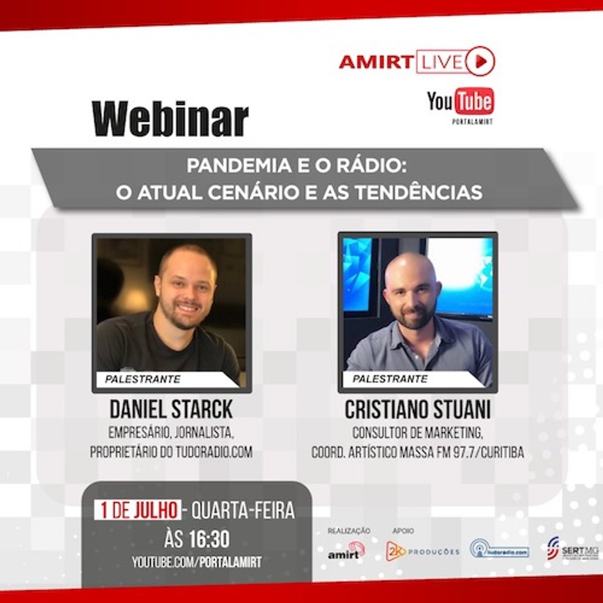 Amirt Live e tudoradio.com debatem nesta quarta-feira as consequências da pandemia no meio rádio e as tendências