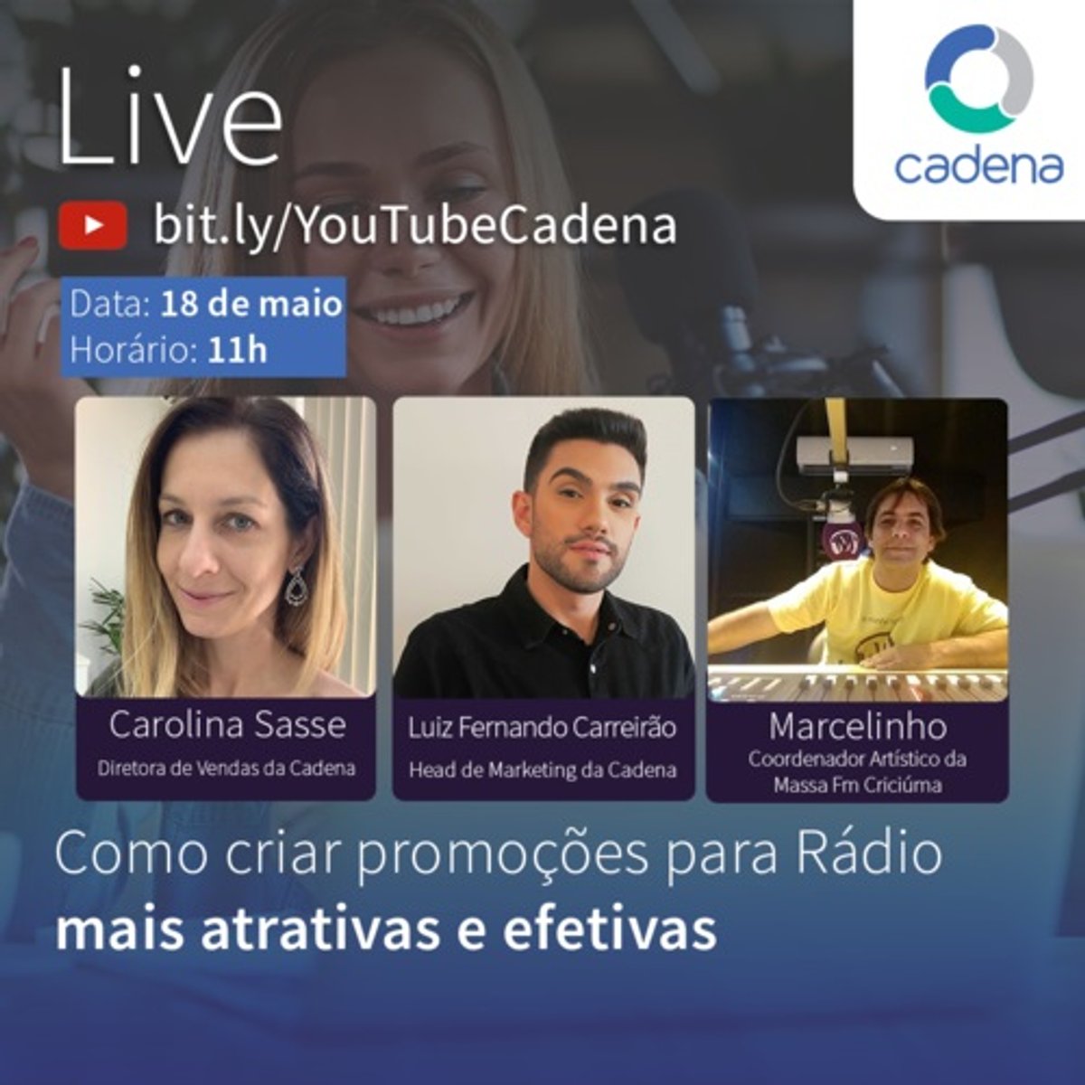 Live transmitida nesta terça trata sobre criatividade em ações promocionais para rádio