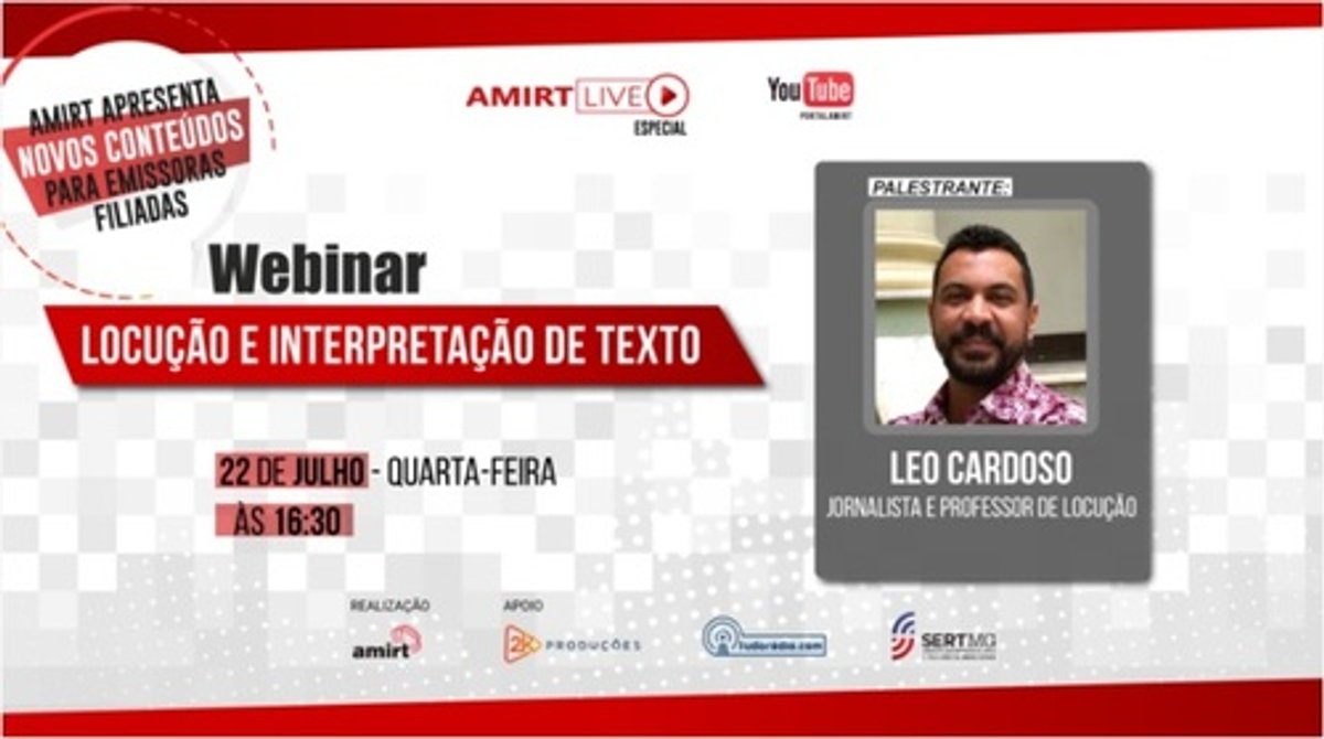Amirt Live realiza última edição do encontro nesta quarta-feira e discute sobre locução e interpretação de texto