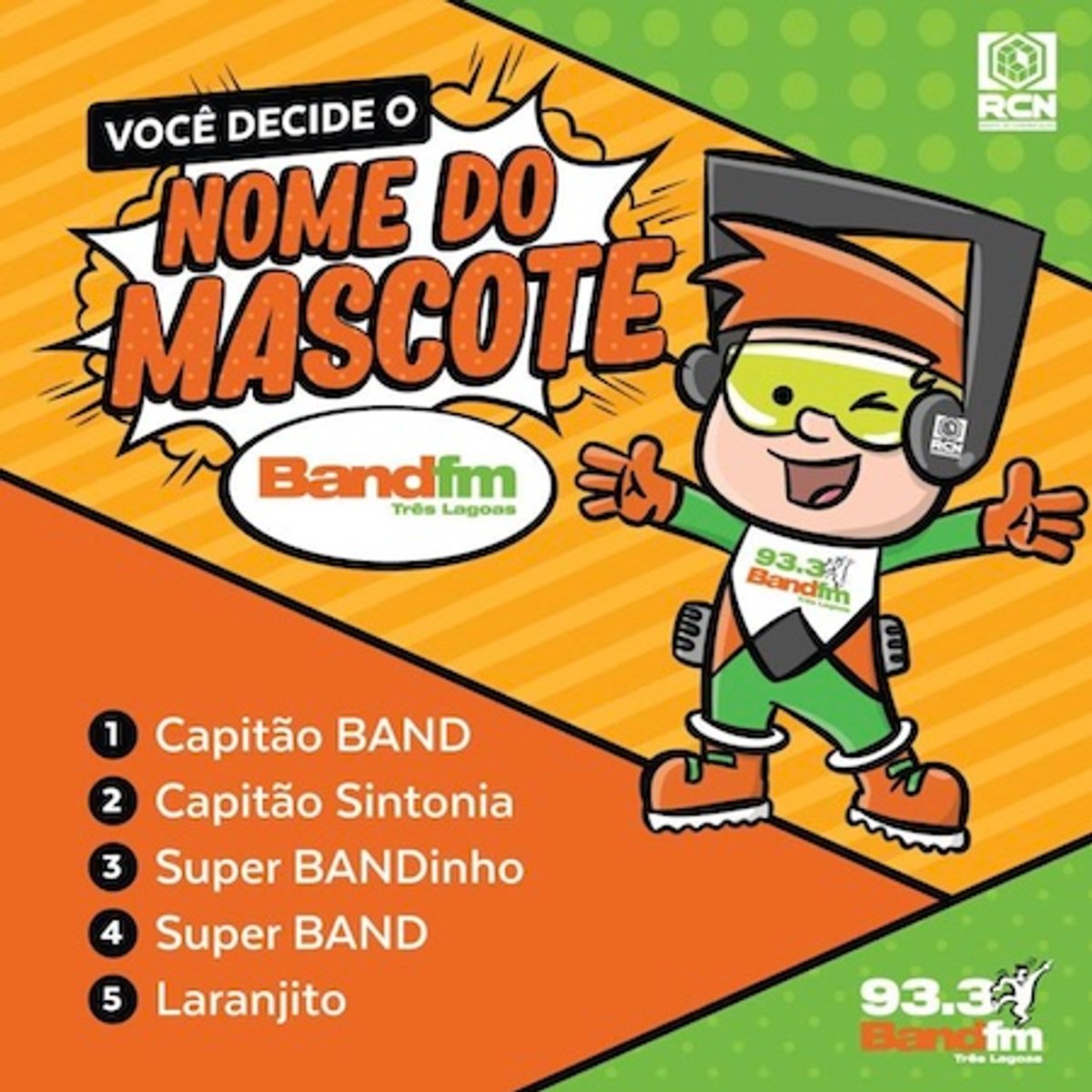 Grupo RCN promove ação promocional com prêmios e campanha para escolha do nome do mascote da Band FM