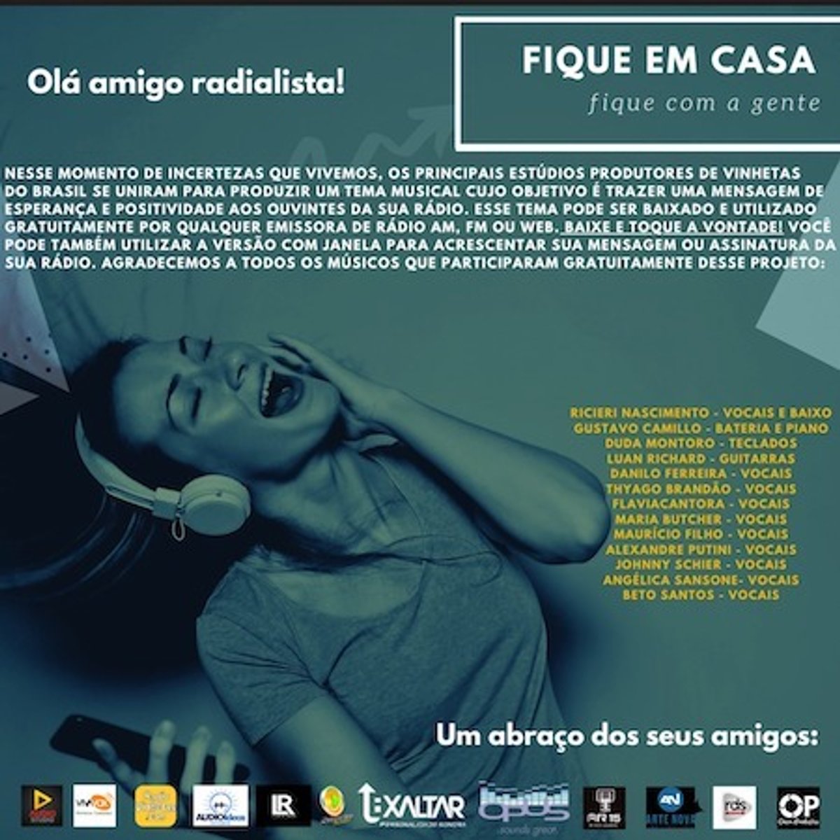 Projeto reúne produtoras de áudio no desenvolvimento de tema com apoio ao isolamento social