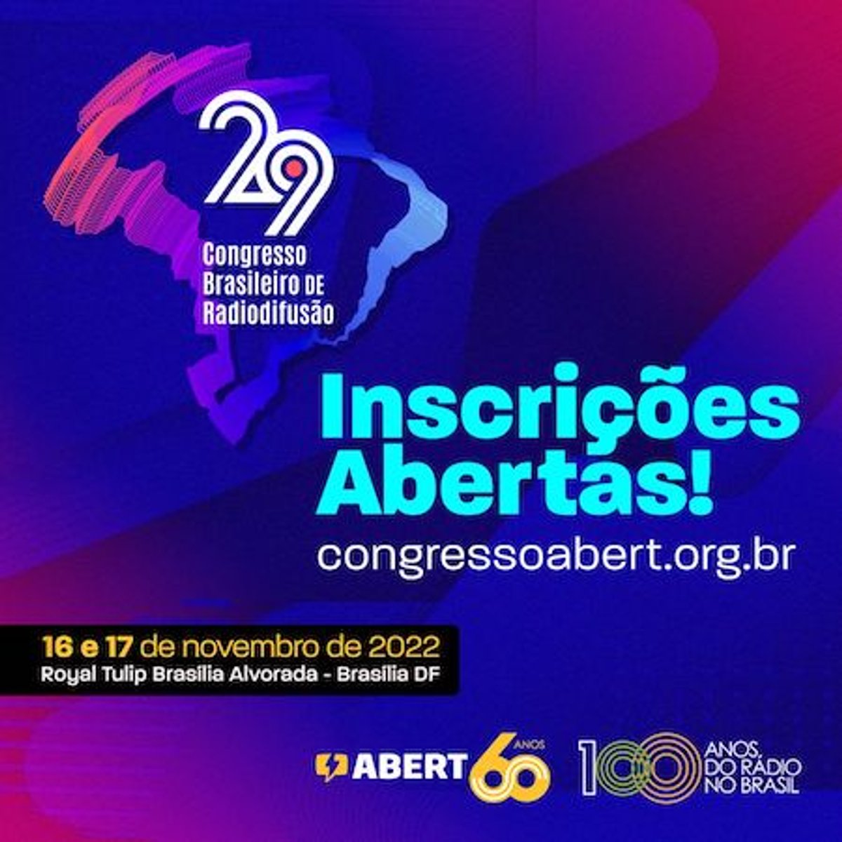 ABERT abre inscrições para o 29º Congresso Brasileiro de Radiodifusão, em Brasília