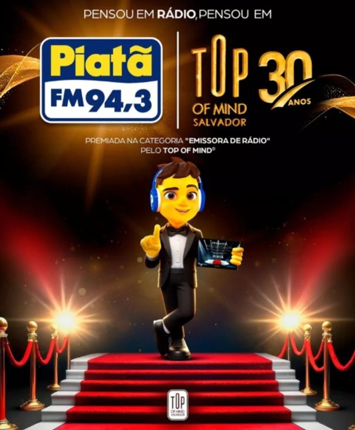 Piatã FM comemora conquista do Prêmio Top of Mind com campanha publicitária em Salvador