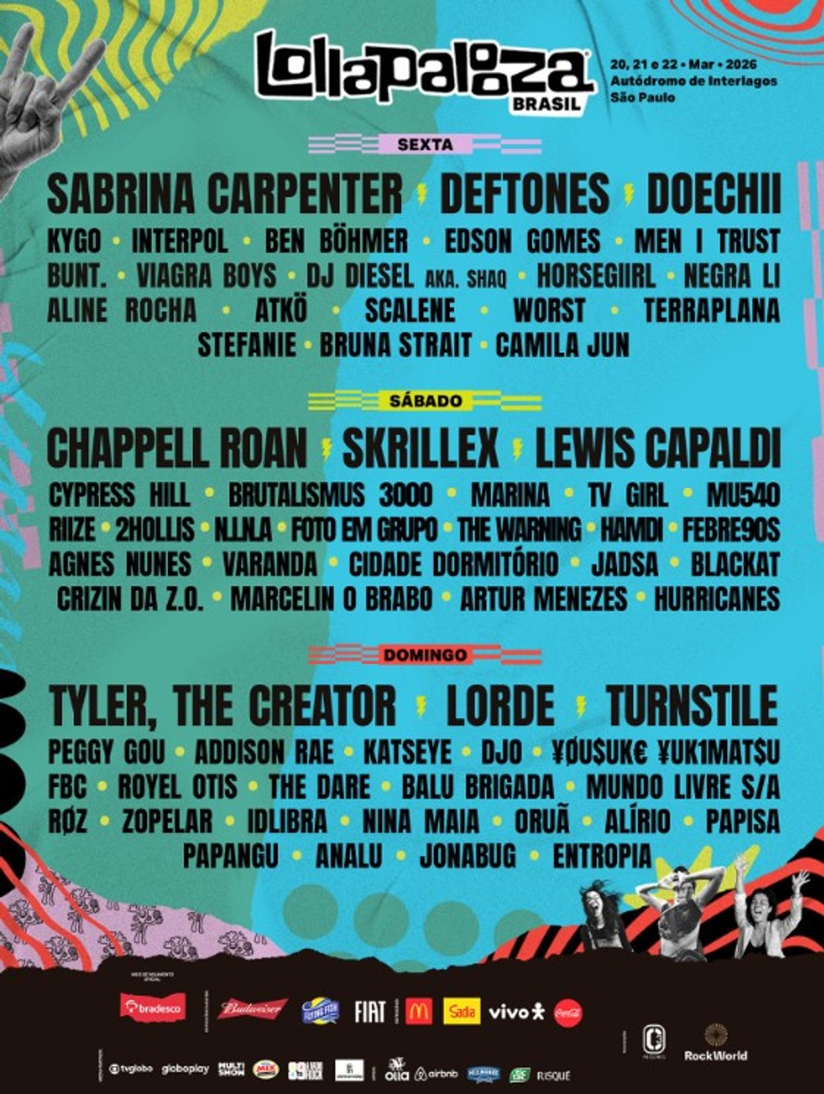 Promovido pela 89 FM A Rádio Rock e Rádio Mix FM, Lollapalooza divulga atrações para a edição de 2026