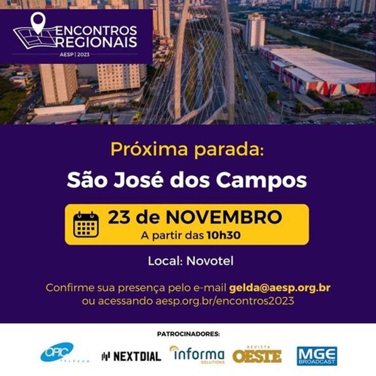 AESP realiza nesta quinta-feira Encontro Regional em São José dos Campos (SP)