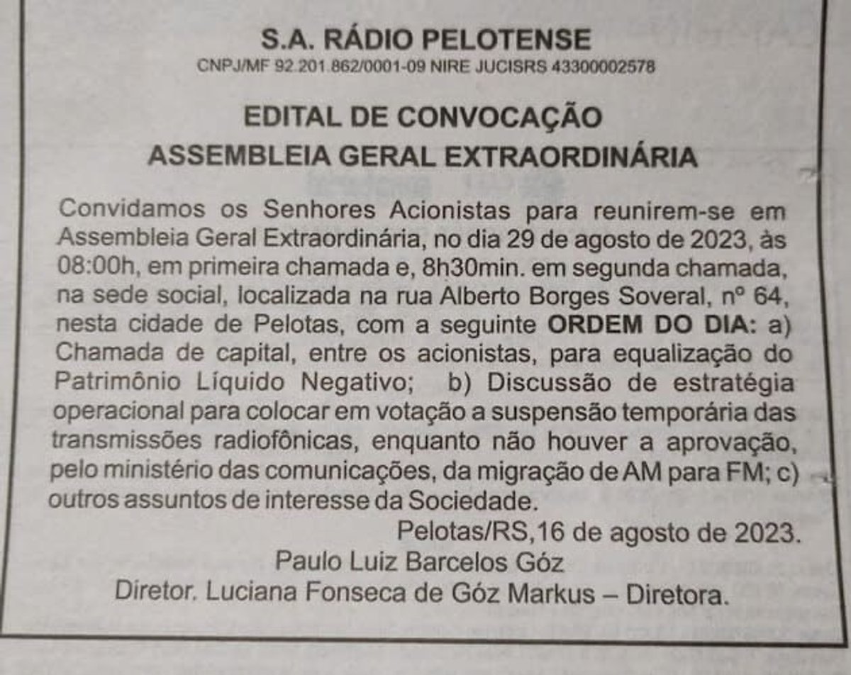 Rádio Pelotense pode encerrar operação no dial nesta semana