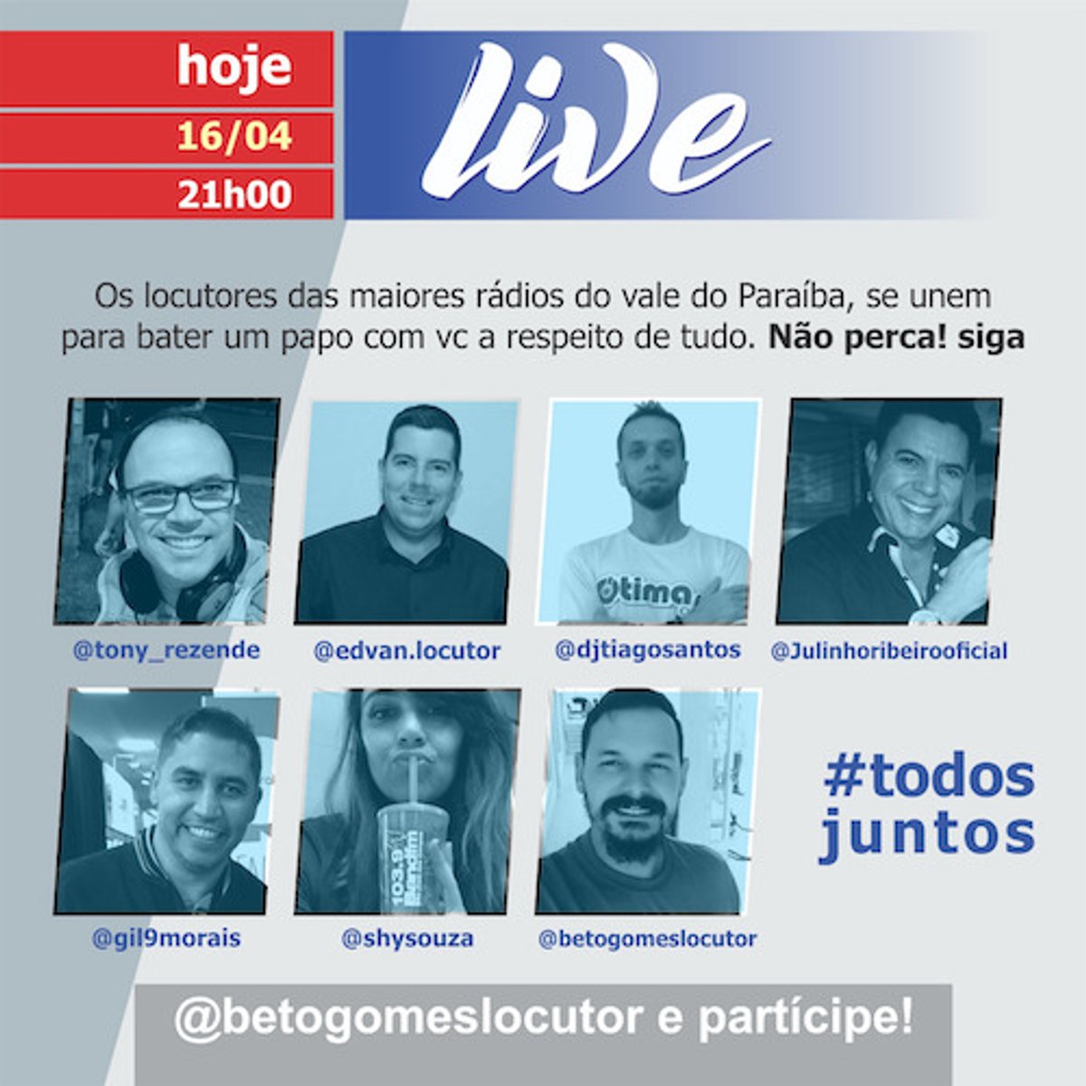 Profissionais do rádio do Vale do Paraíba promovem nesta quinta-feira (16) uma live com bate papo sobre o meio