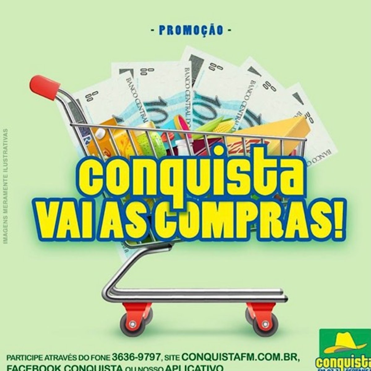 Conquista FM realiza ação para contemplar audiência com compras em supermercado