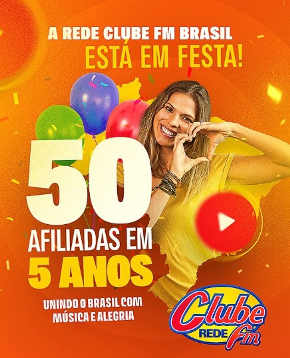 Rede Clube FM Brasil completa 5 anos com 50 emissoras em 12 estados