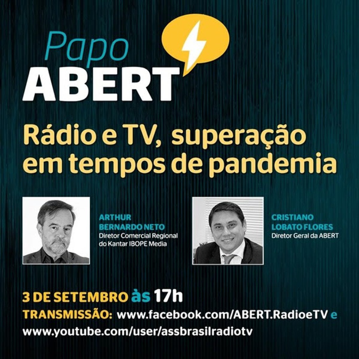 Papo ABERT desta quinta-feira vai discutir sobre a superação do Rádio e da TV em tempos de pandemia