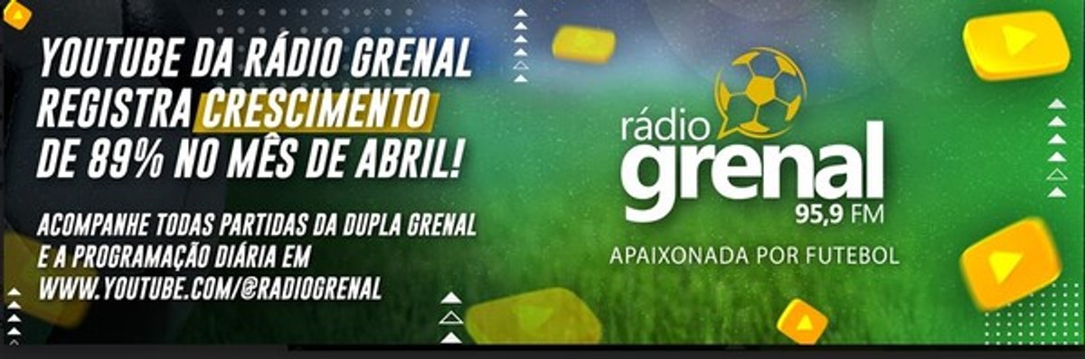 Rádio Grenal faz campanha relativa ao crescimento de sua audiência no YouTube e atinge marca de 100 mil inscritos