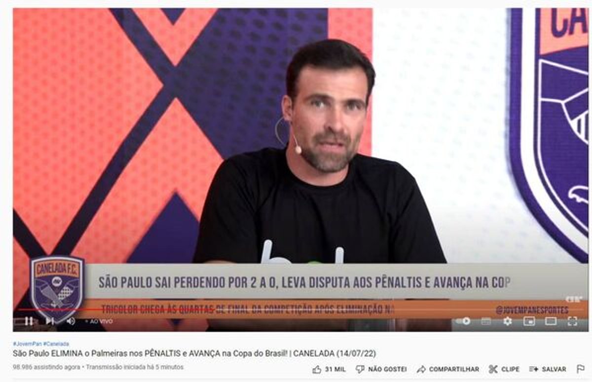 Canal de esportes da Jovem Pan nas redes sociais atinge recorde histórico de audiência