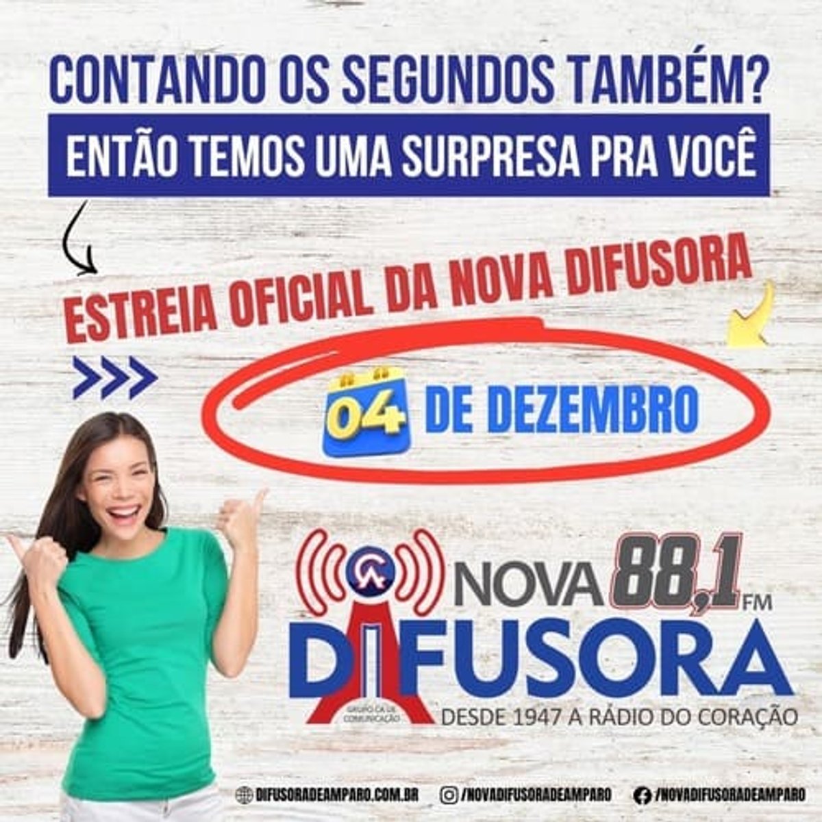 Nova Difusora FM inicia operação oficial a partir da próxima semana, em Amparo (SP)