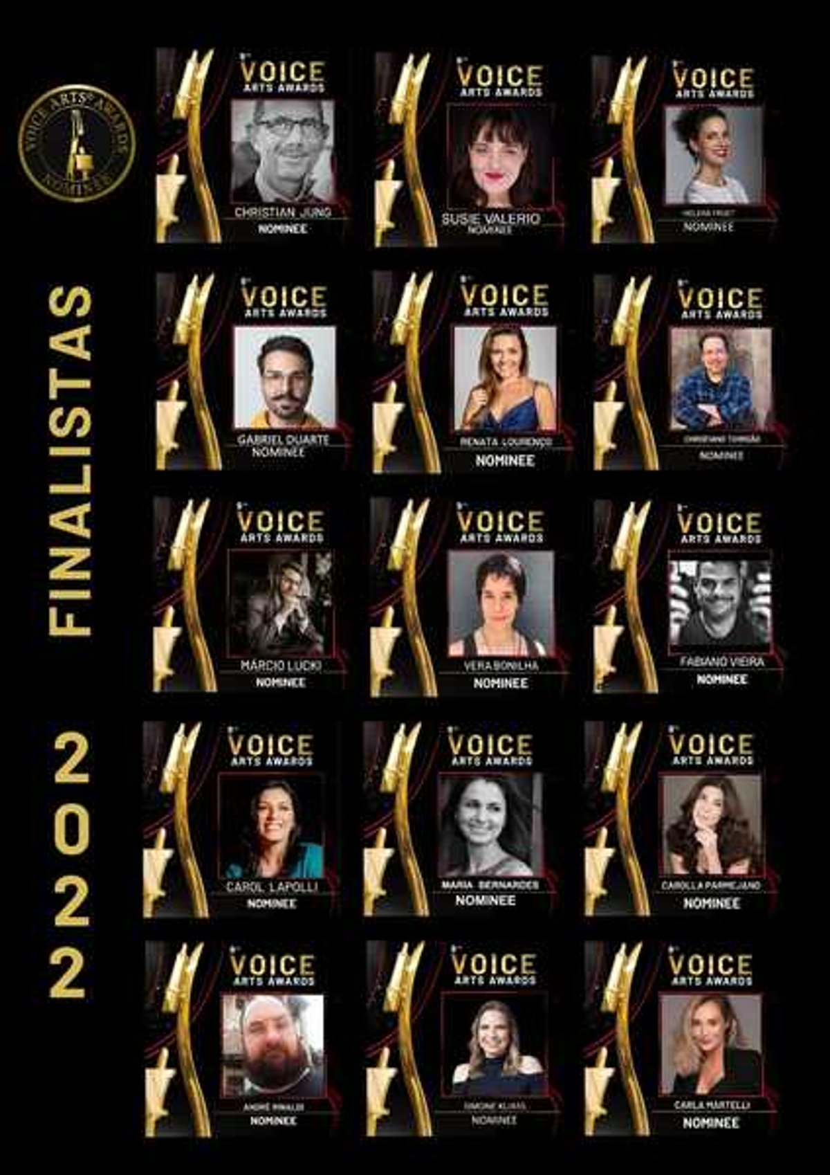 Society of Voice Arts and Sciences anuncia lista de finalistas para 9º Prêmio Anual SOVASTM Voice Arts Awards