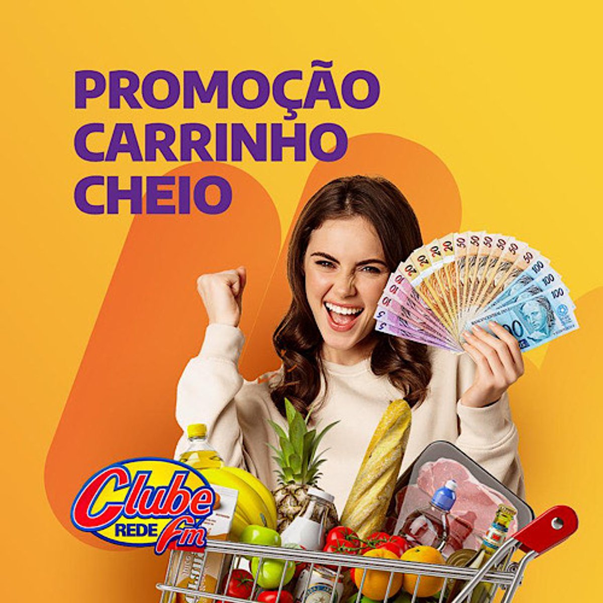 Em ações, Clube FM oferece R$ 2 mil em compras por mês até o fim do ano e 30 quilos de arroz por dia