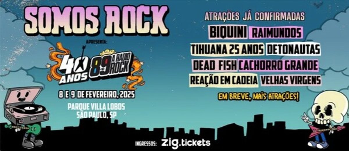 89 FM A Rádio Rock anuncia o Somos Rock Festival para celebrar seus 40 anos