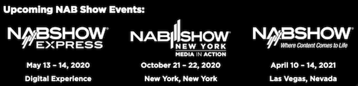 NAB realiza nesta semana o NAB Show Express, versão virtual do NAB Show 2020. Edição de 2021 já tem data