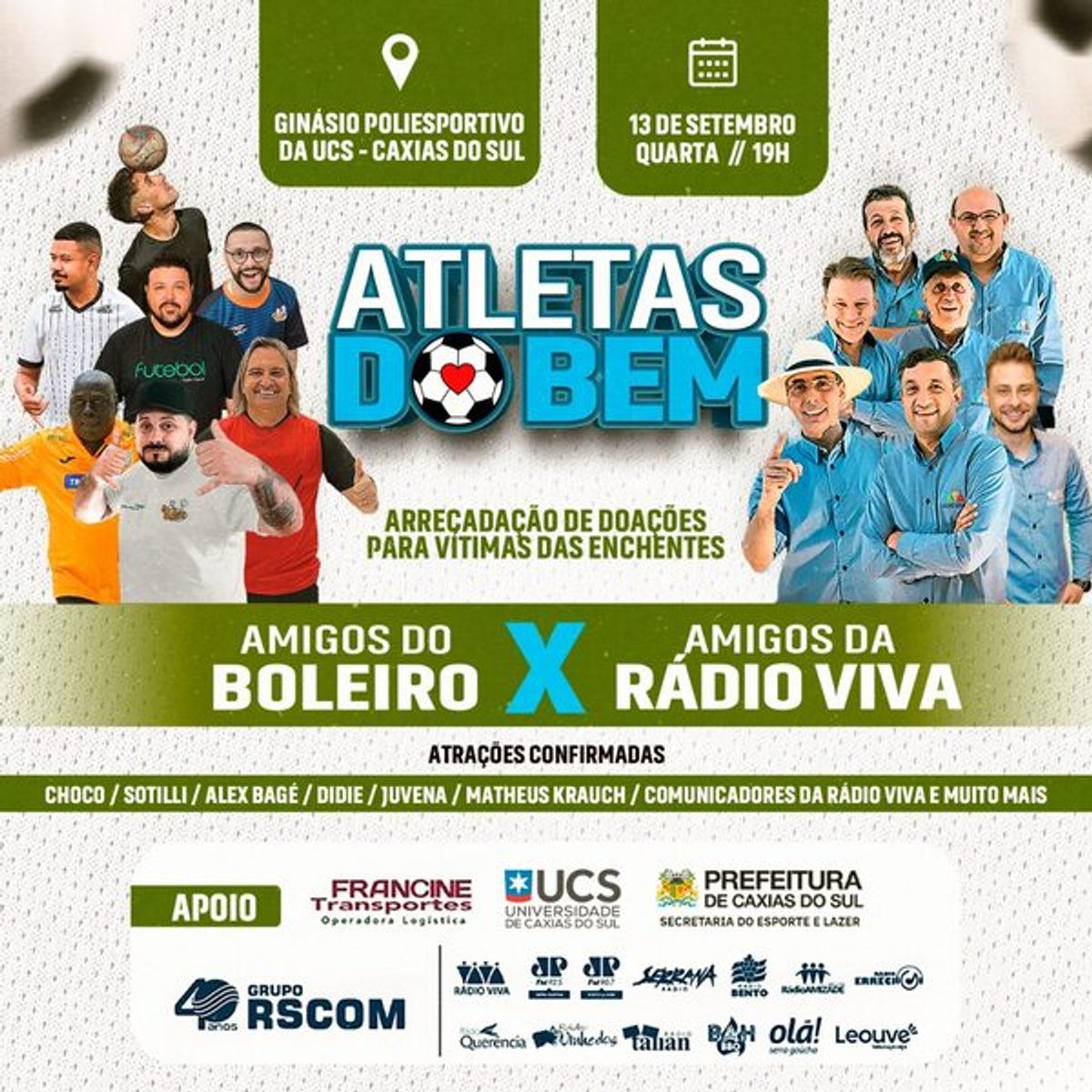 Rádio Viva realiza evento esportivo para arrecadação de mantimentos para as vítimas das enchentes no interior gaúcho
