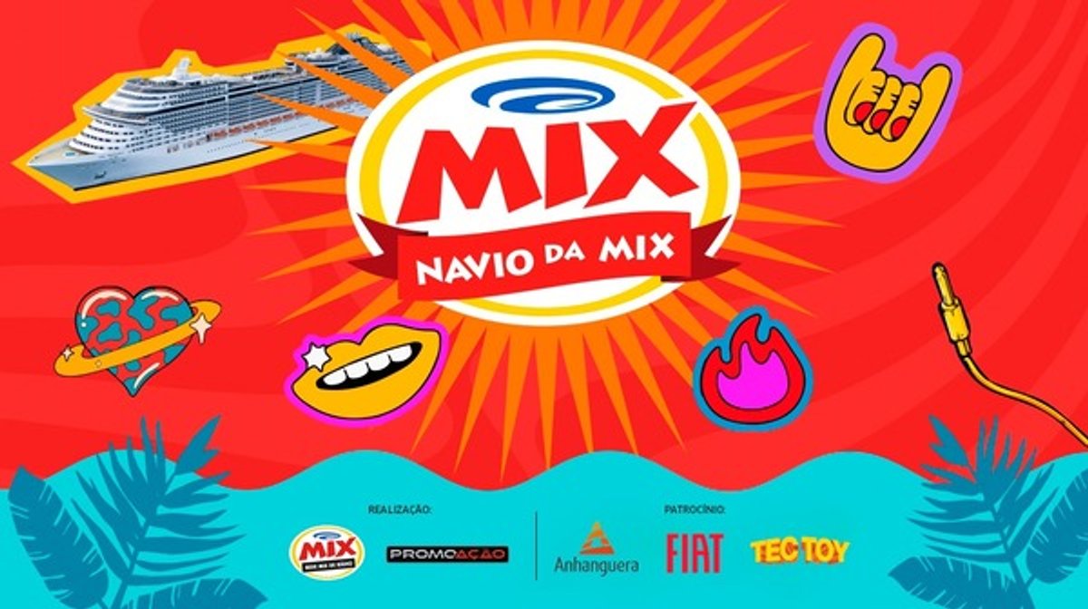 Rádio Mix FM vai transmitir com som e imagem os shows do Navio da Mix