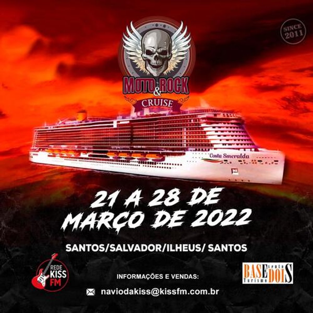 Kiss FM inicia divulgação do Moto Rock Cruise, que deverá ser realizado em março de 2022