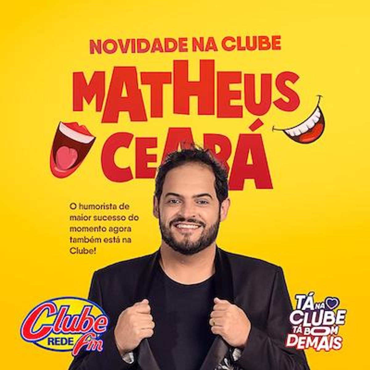 Clube FM confirma atração com Matheus Ceará em sua rede. Programa também será podcast