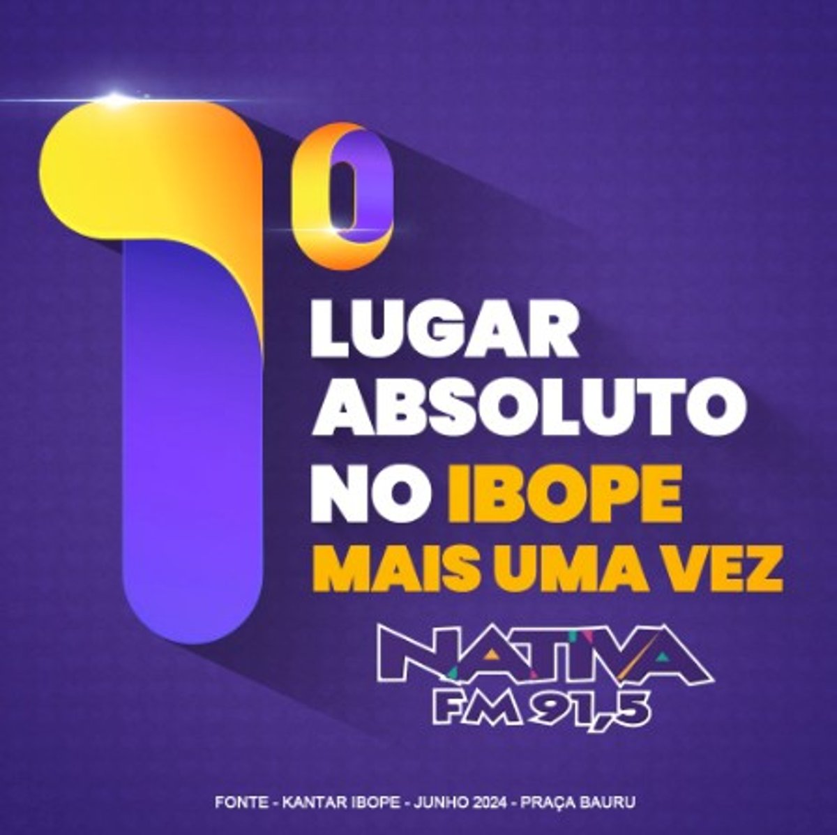 Nativa FM mantém ampla liderança de audiência em Bauru (SP)