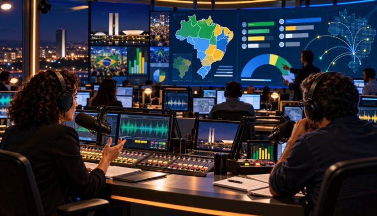 Eleições 2026: Apuração prolongada mobiliza rádios jornalísticas em coberturas ao vivo até a meia-noite