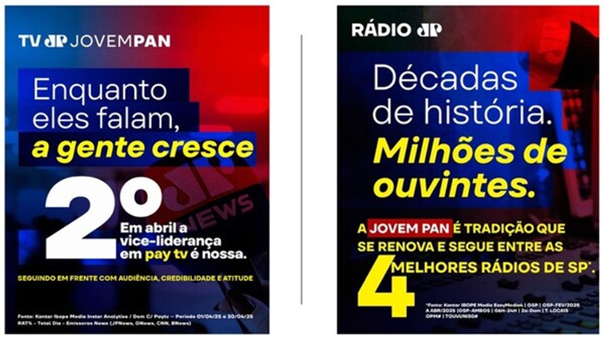 Grupo Jovem Pan destaca dados de audiência de abril nas plataformas de rádio e TV na Grande São Paulo