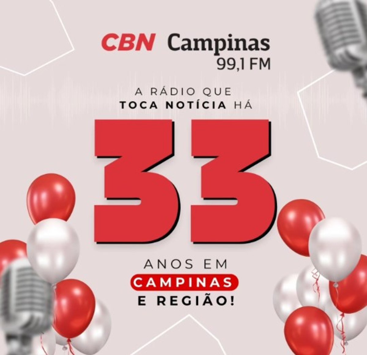 CBN completa 33 anos de operação em Campinas (SP)