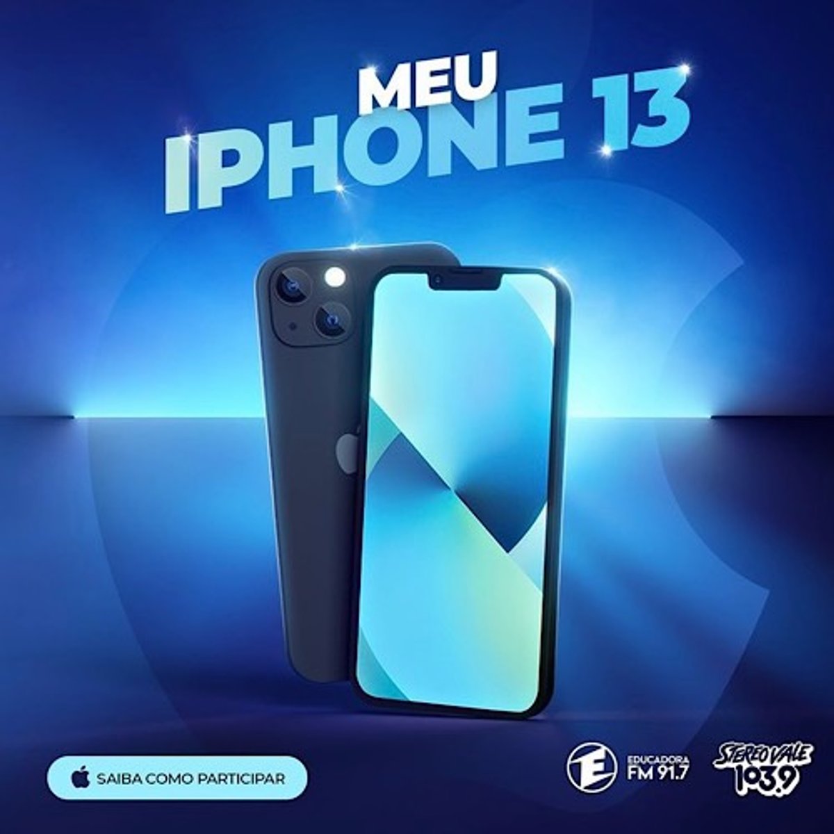 Educadora FM e Stereo Vale FM promovem ação conjunta para o sorteio de um iPhone 13