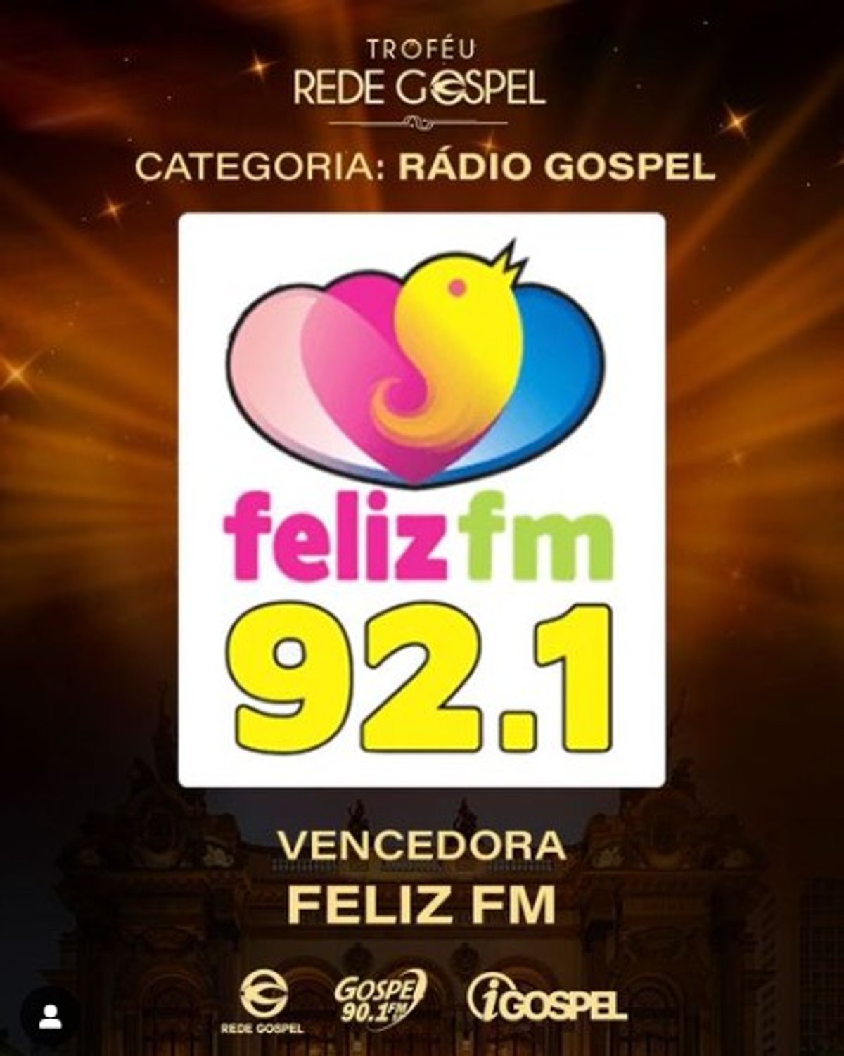 Feliz FM é destaque no Troféu Rede Gospel ao vencer na categoria Rádio Gospel em São Paulo