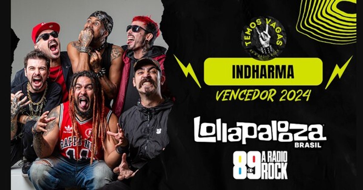 89 FM divulga banda vencedora do concurso Temos Vagas, alusivo ao Lollapalooza 2024