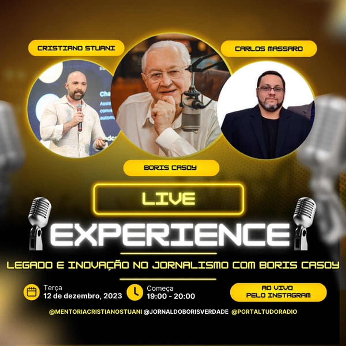 Live Experience apresenta Boris Casoy em discussão sobre Legado e Inovação no Jornalismo