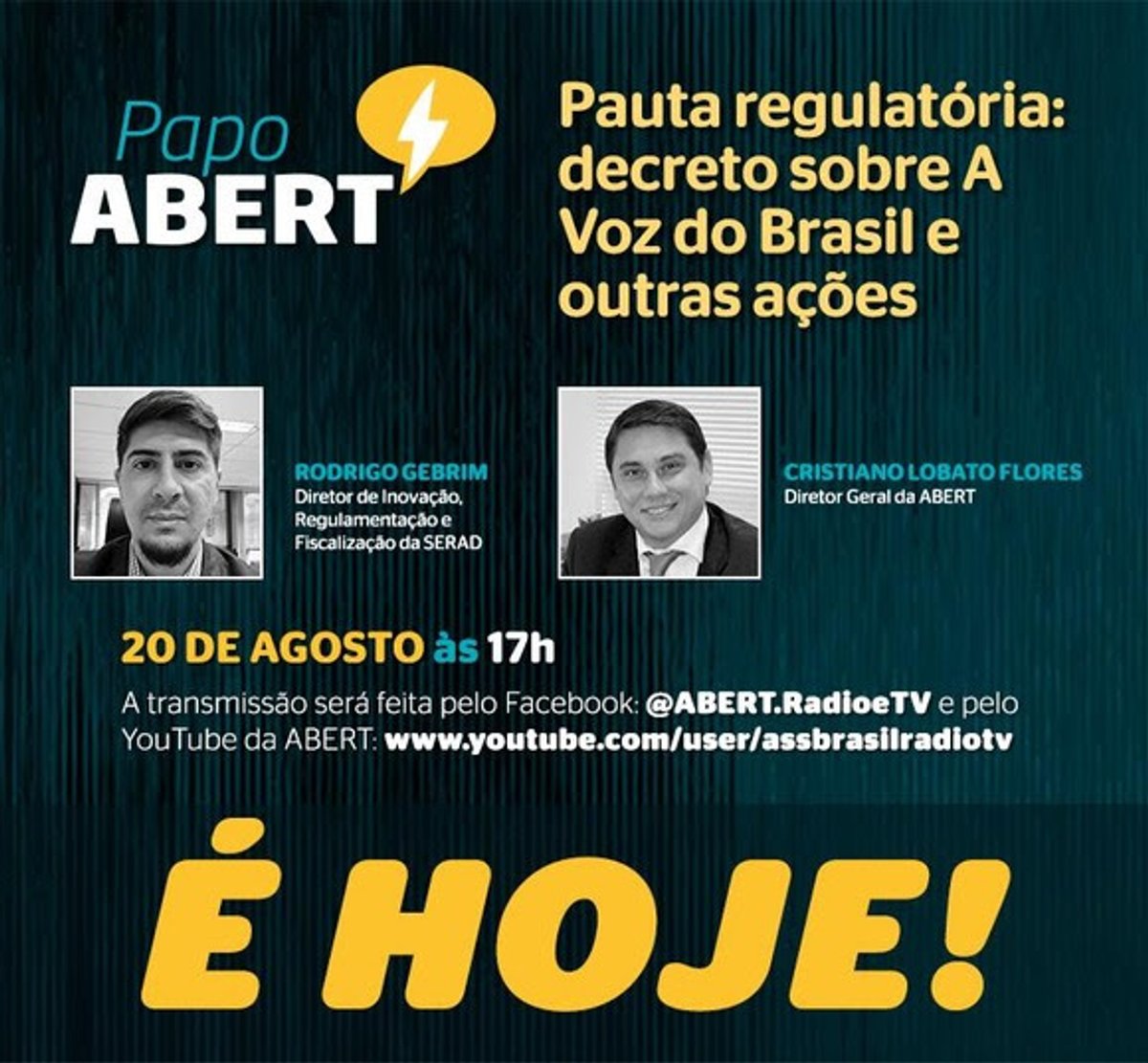 ABERT realiza mais uma edição do projeto Papo ABERT e terá como convidado o diretor da SERAD, Rodrigo Gebrim