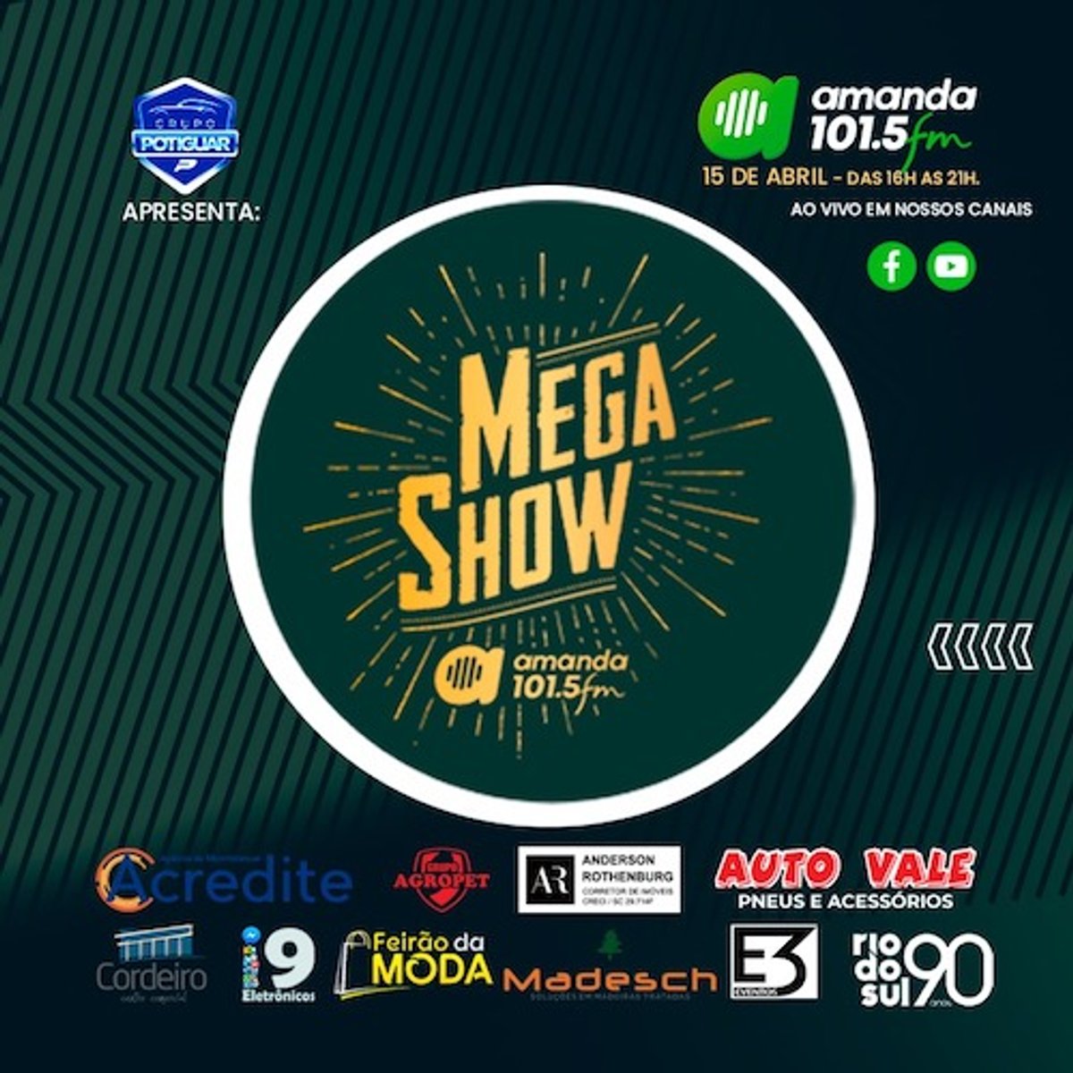 Amanda FM realiza Mega Show para comemorar 90 anos de Rio do Sul, em Santa Catarina
