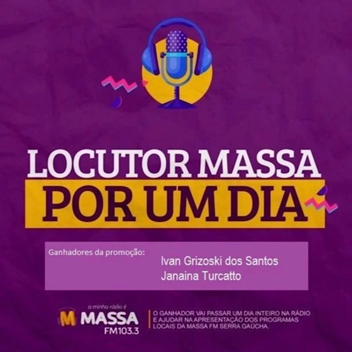 Massa FM Serra Gaúcha divulga resultado da ação locutor Massa por um dia