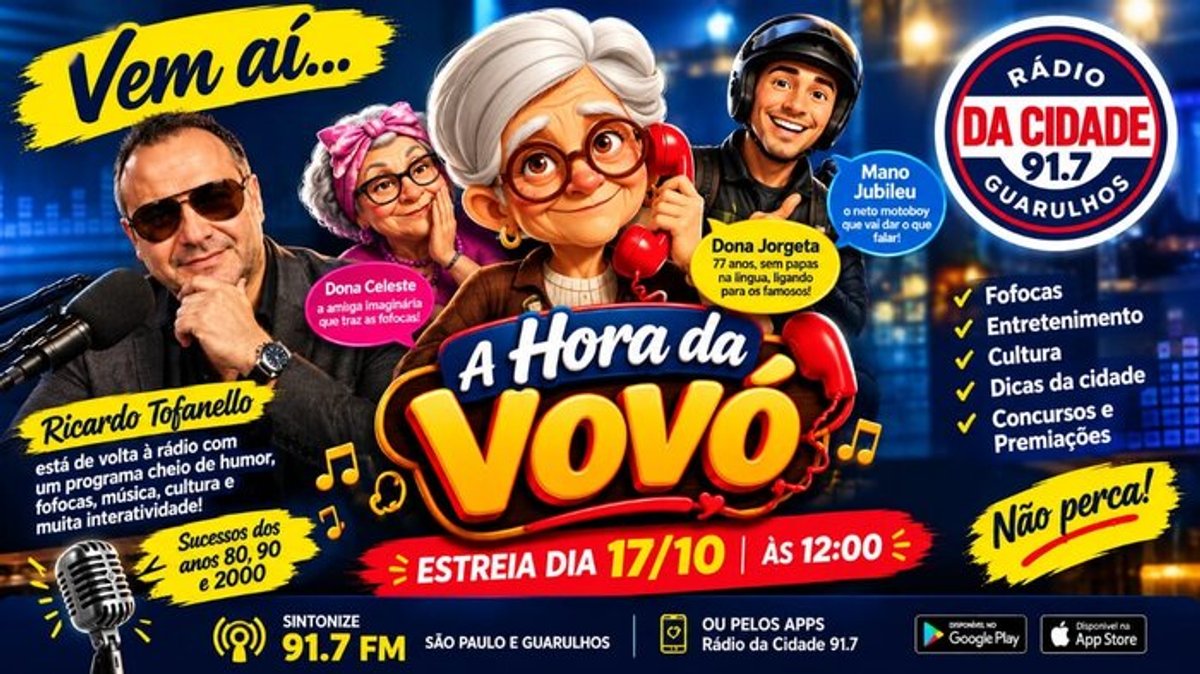 Rádio da Cidade 91.7 estreia programa com Ricardo Tofanello e retorno da personagem Dona Jorgeta