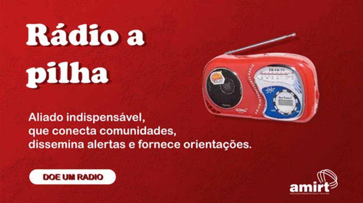 Importância do rádio a pilha em momentos de catástrofe é ressaltada em campanha lançada pela Amirt