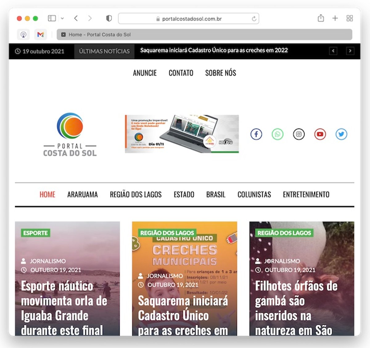 Costa do Sol FM investe em portal próprio de notícias na Região dos Lagos (RJ)