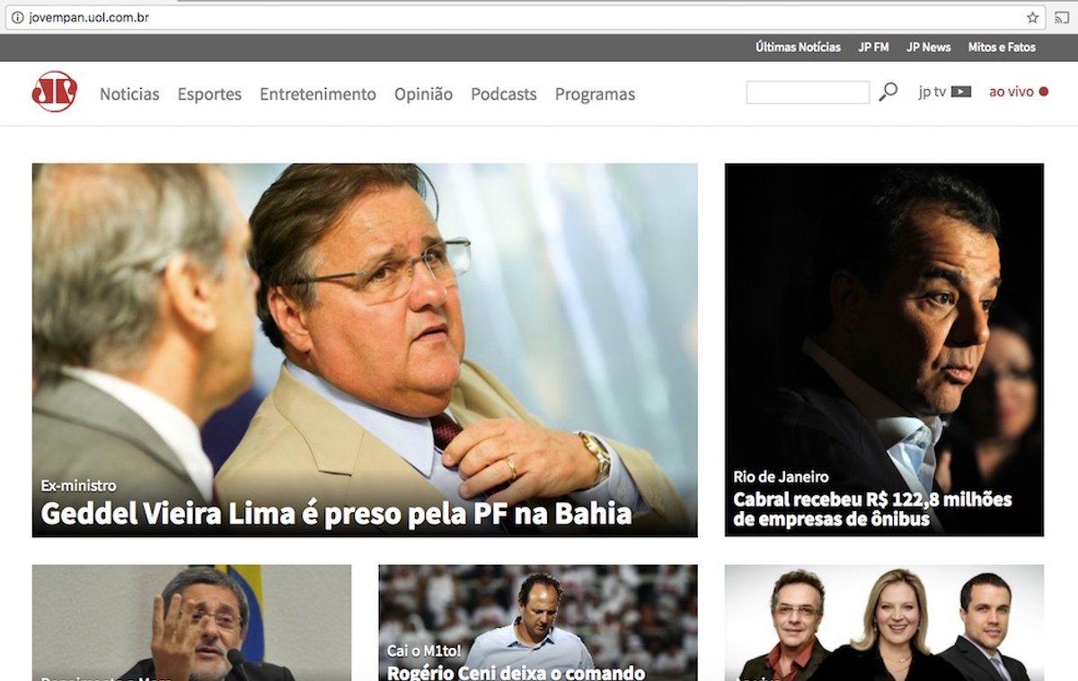 Já esta no ar: Jovem Pan estreia novo formato de seu portal na internet