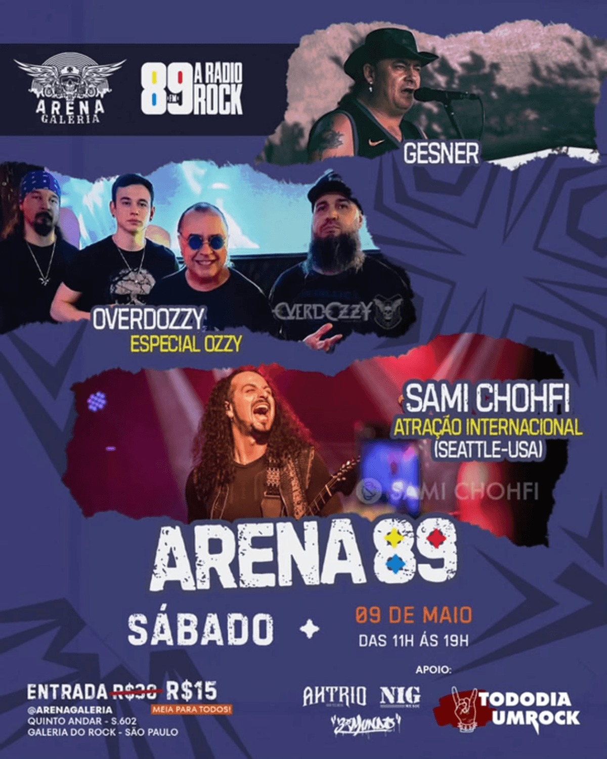 89 FM A Rádio Rock promove edição do Arena 89 com show internacional de Sami Chohfi em São Paulo