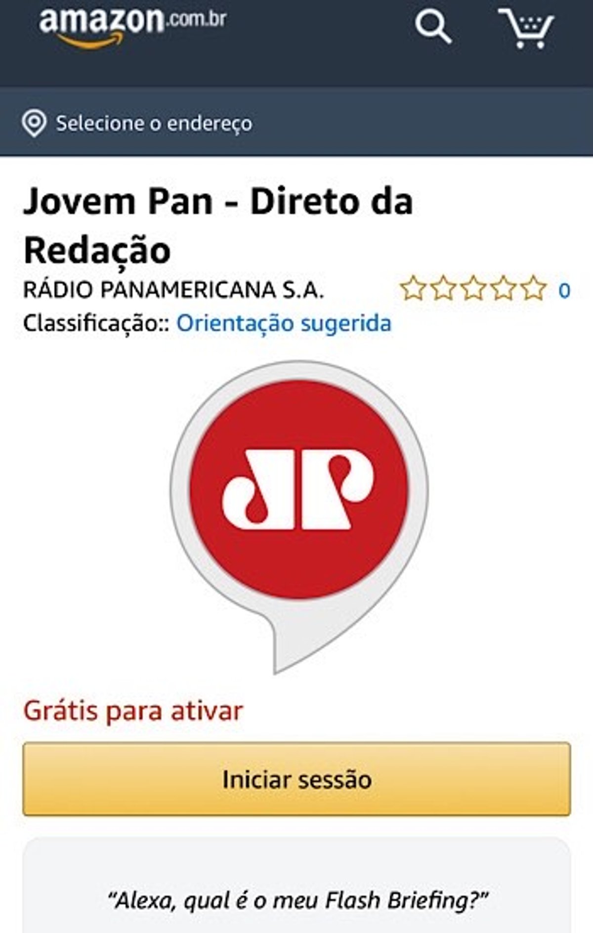 Jovem Pan já oferece serviços de notícias para usuários da Alexa, mesmo antes do lançamento no Brasil