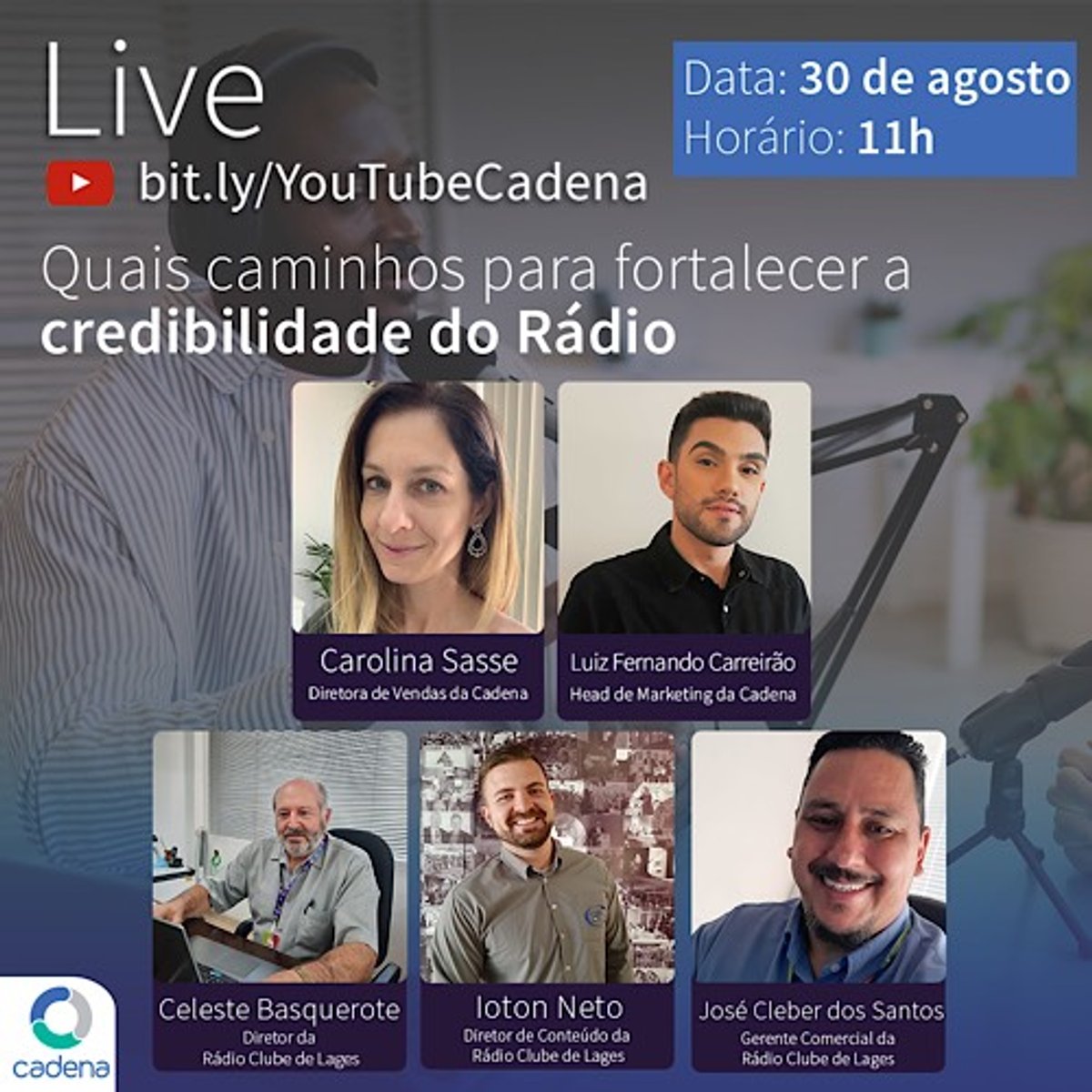 Live da Cadena com Rádio Clube de Lages abordará sobre os caminhos para reforçar a credibilidade do meio