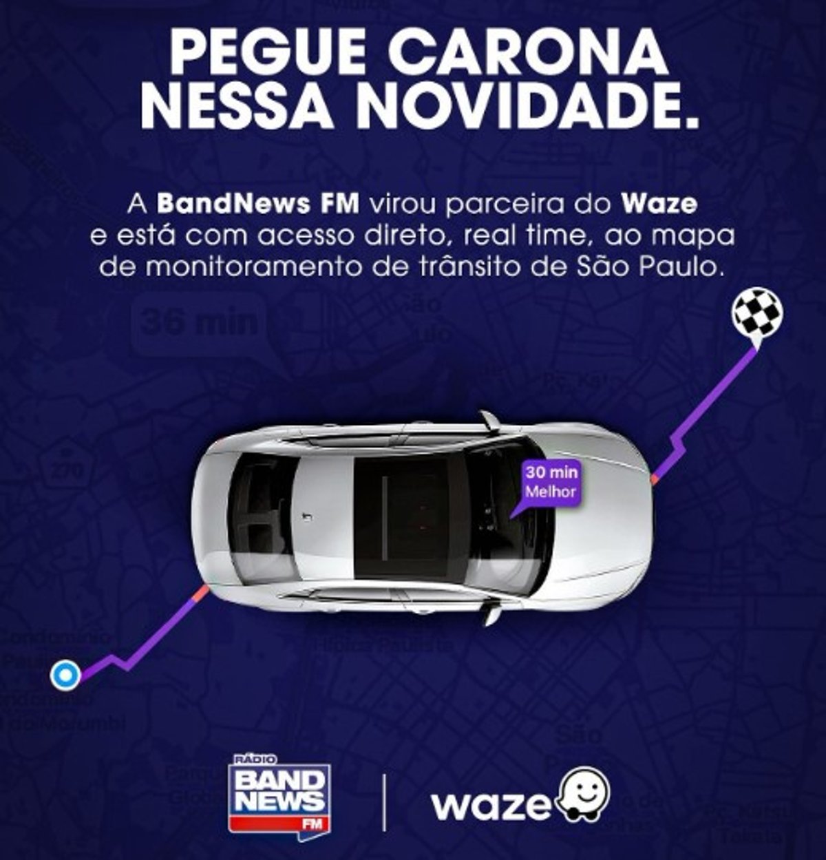 BandNews FM fecha parceria com Waze para monitoramento do trânsito em São Paulo