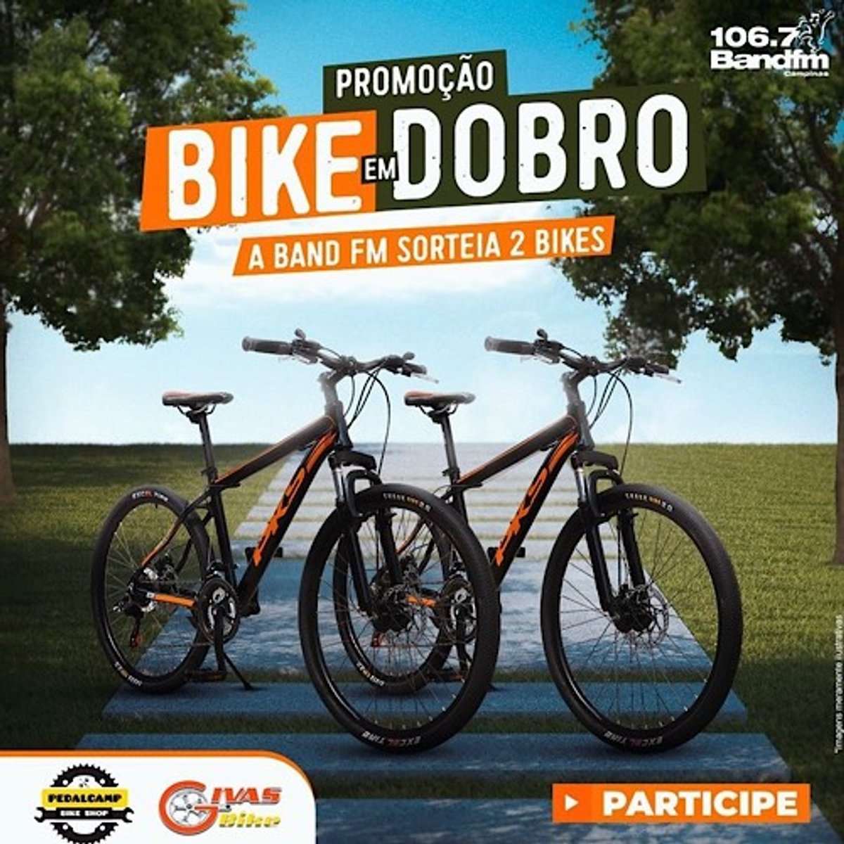 Band FM realiza ação Bike em dobro e promove sorteio de bicicletas em Campinas