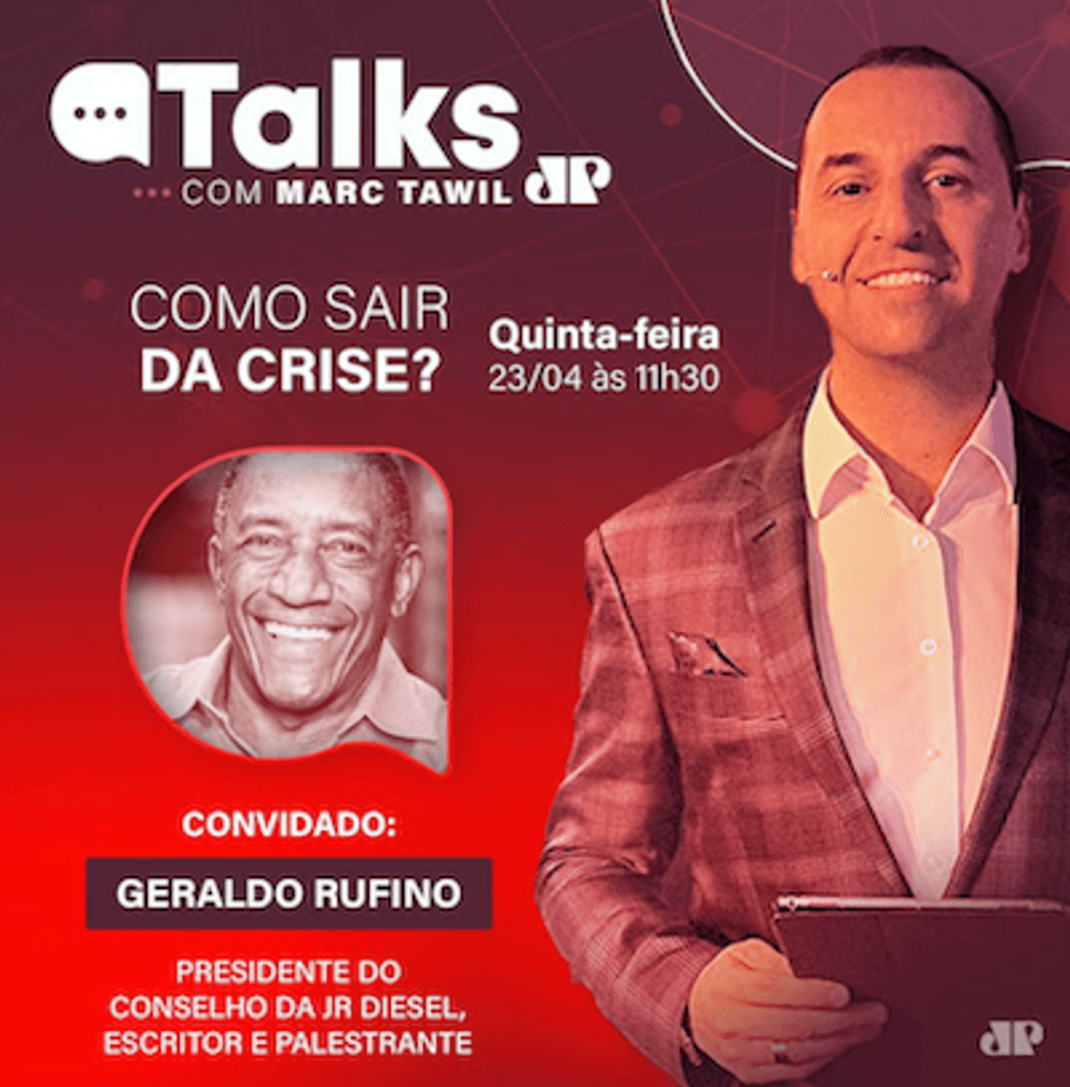 Jovem Pan estreia série de lives "Jovem Pan Talks" com apresentação de Marc Tawil