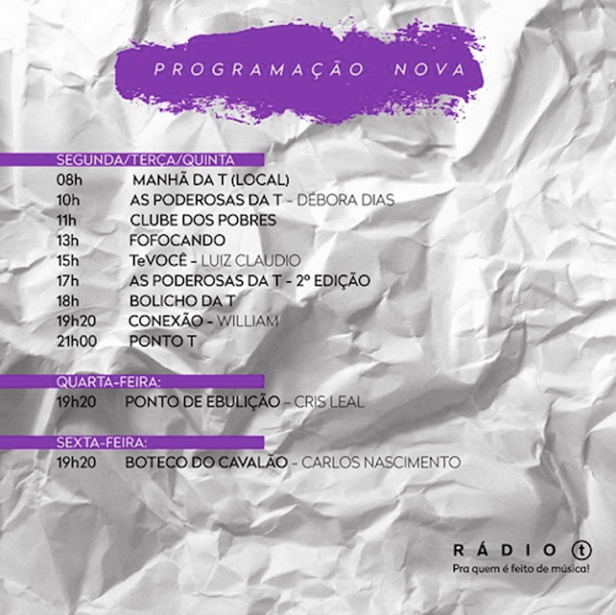 Extra: Rádio T FM apresenta sua nova grade de programação no Paraná