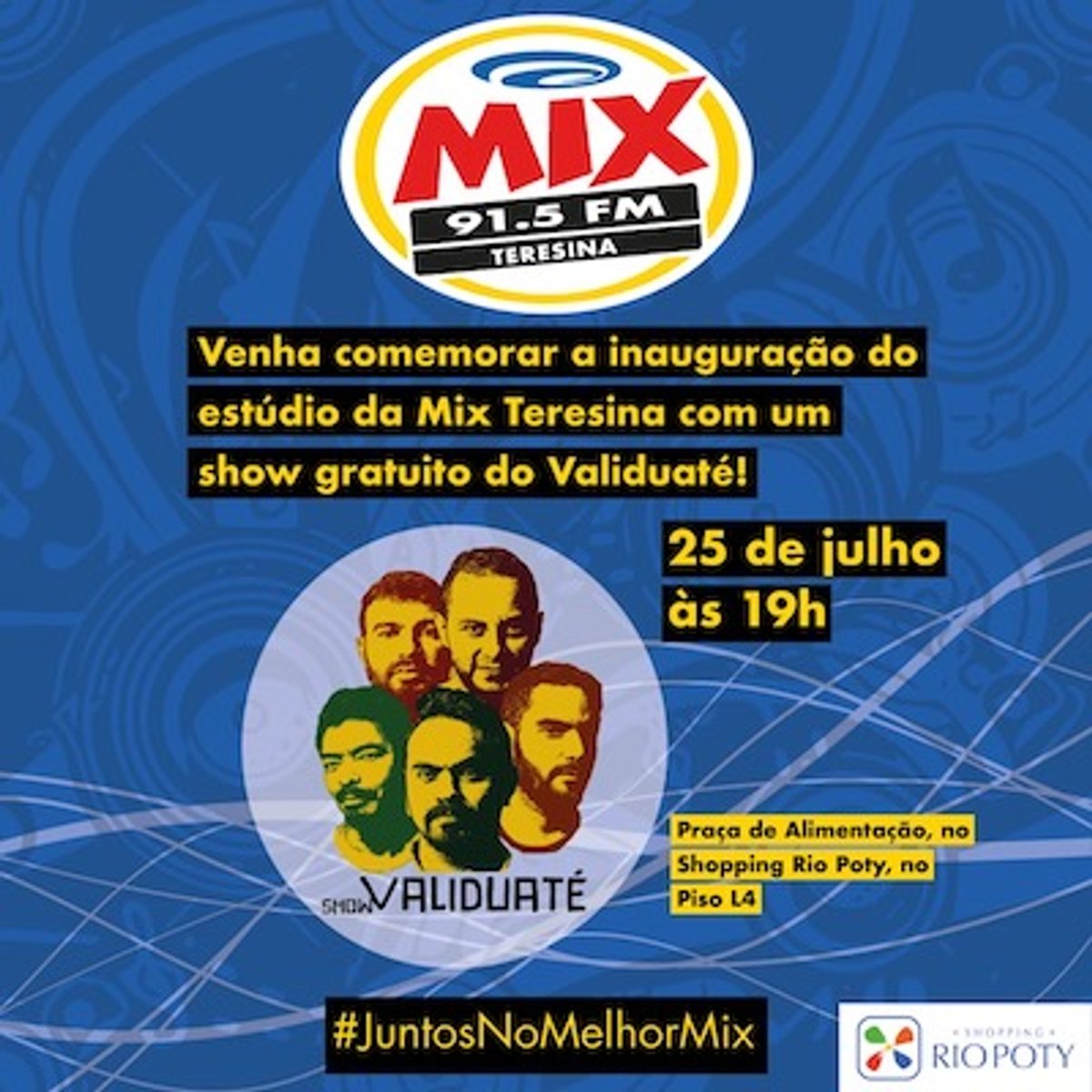 Rádio Mix FM faz show aberto em shopping para comemorar inauguração de novo estúdio em Teresina