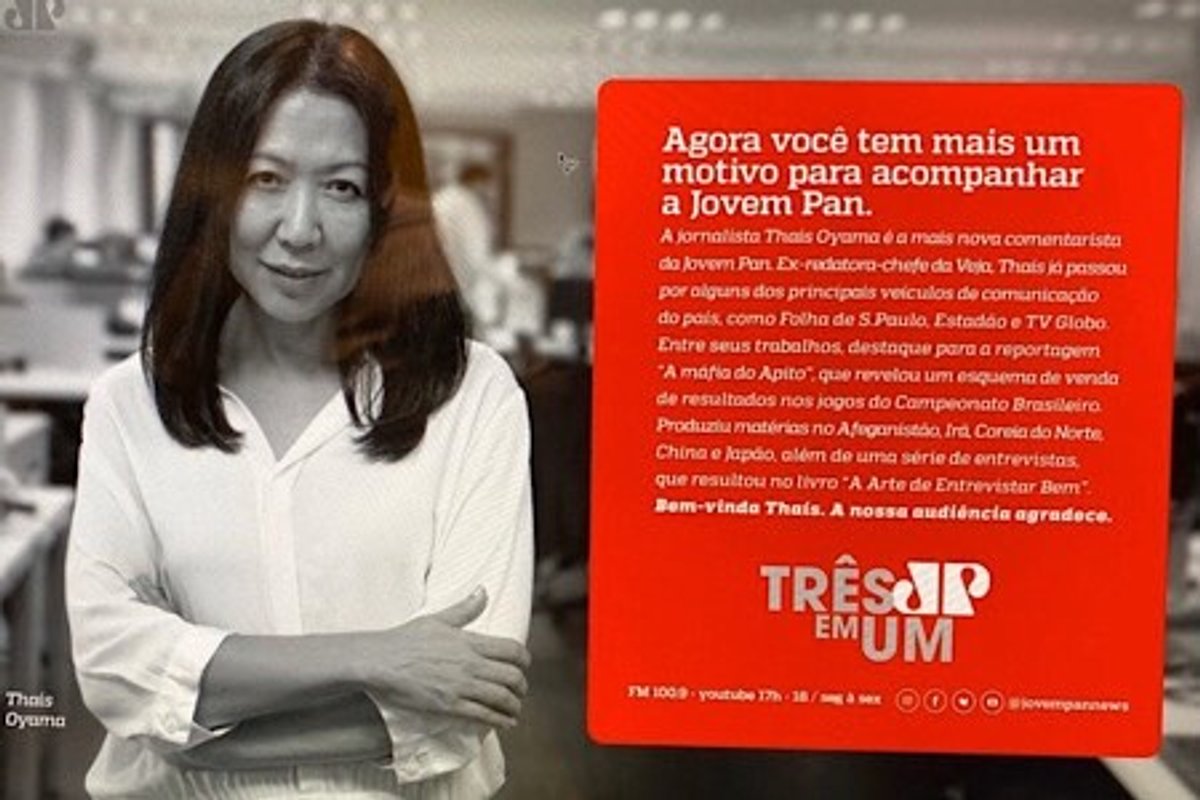 Jovem Pan passa a contar com jornalista Thais Oyama para integrar bancada do 3 em 1
